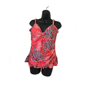 Hilor Tankini Top Womens L  Floral